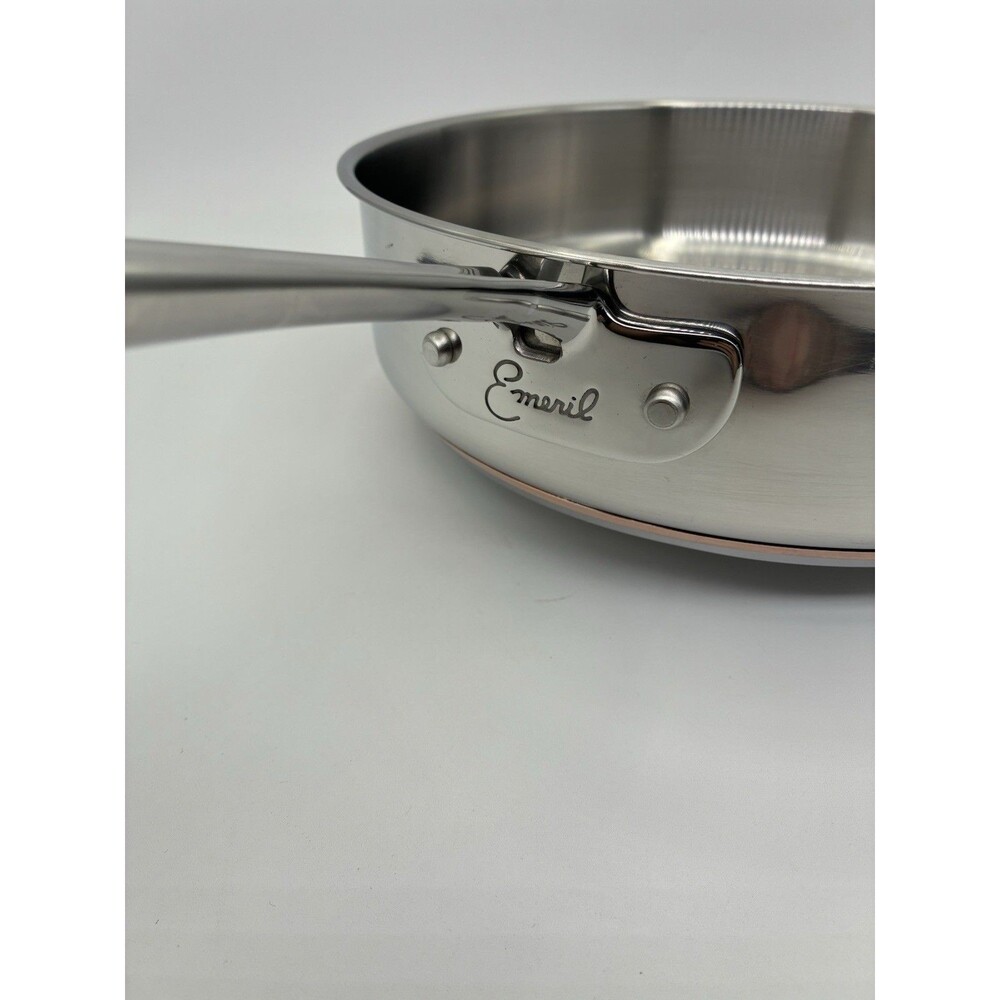 Emeril by ALL CLAD 3 Qt Sauce Pan 10" Saute Stainless Skillet W/ LID Copper Core - Picture 14 of 16